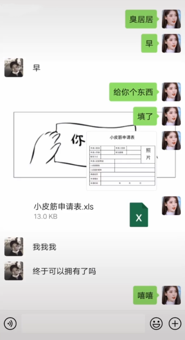 抖音小皮筋申请表图片，小皮筋申请表文档下载，