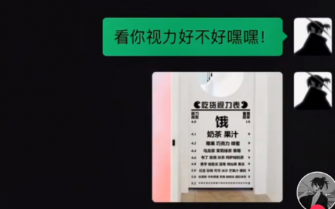 【隐藏表白】抖音吃货视力表，放大显示我喜欢你