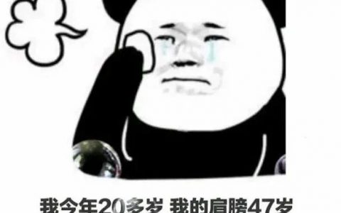 我今年20多岁 我的肩膀47岁 我的膝盖51岁 我的背60多岁 我的腰快90了表情包