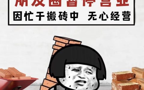 朋友圈暂停营业 因忙于搬砖中 无心经营表情包